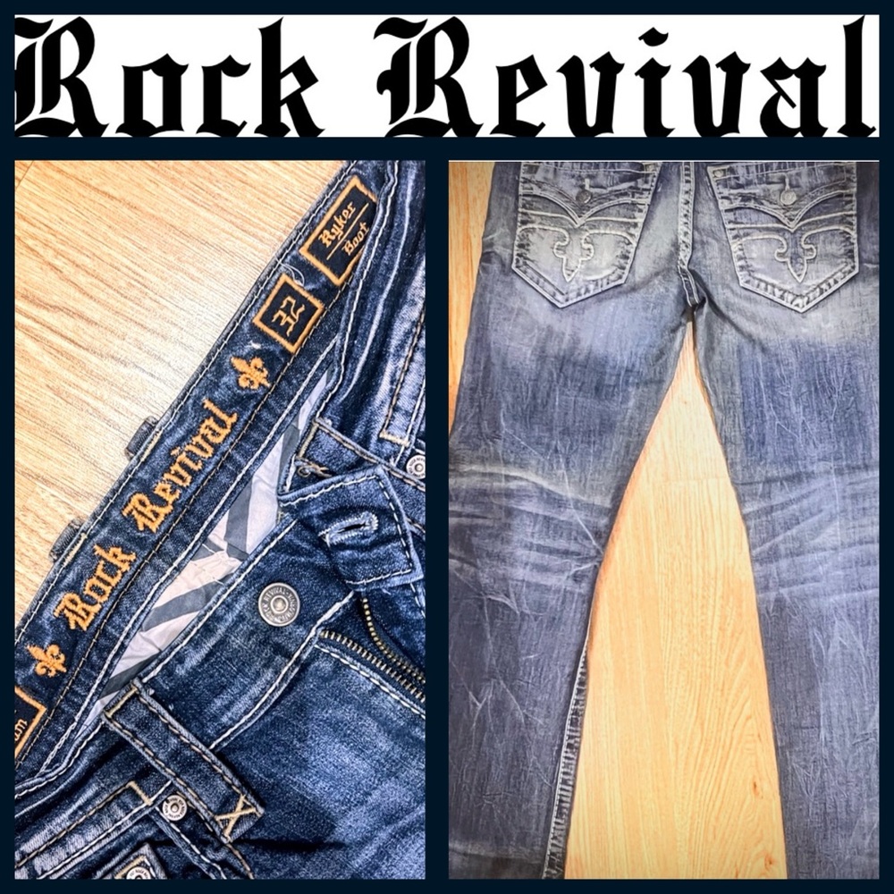 Rock Revival Ryker Bootcut Jeans with Distinctive Fading